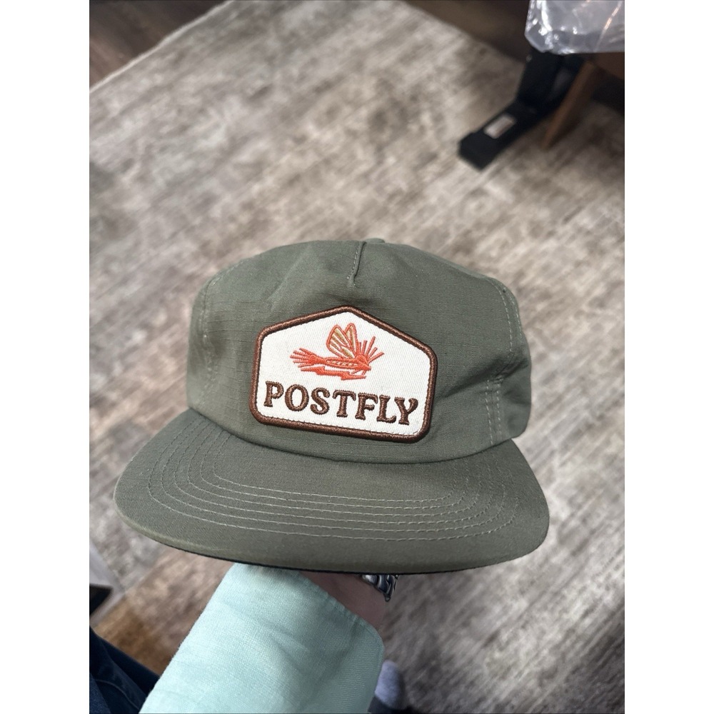 Postfly PF Lucky Fishing Hat Men SnapBack Performance Cap Rifle Green, NWT